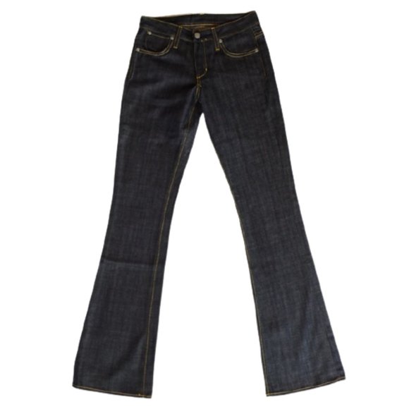 Paper Denim Heavy Weight Flared Dark Wash Jeans NEW- Sz. 24 - Picture 1 of 3